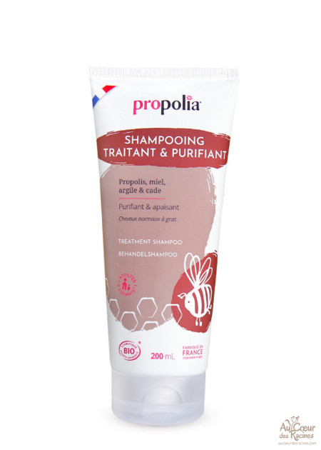 Shampooing traitant propolis miel argile cade